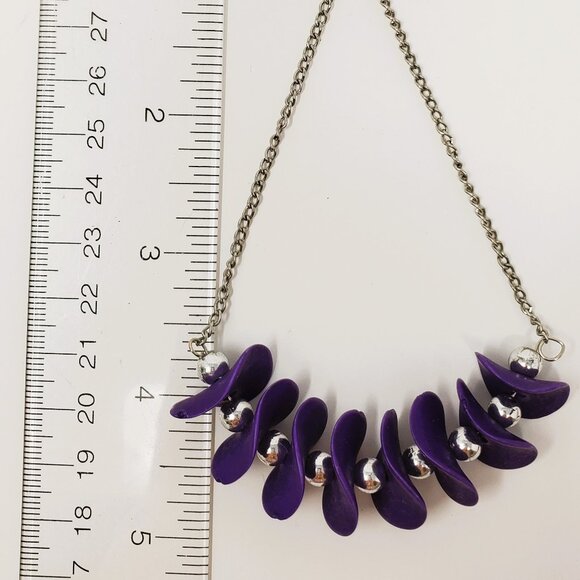 Purple Chain Drop Earrings - Picture 5 of 5